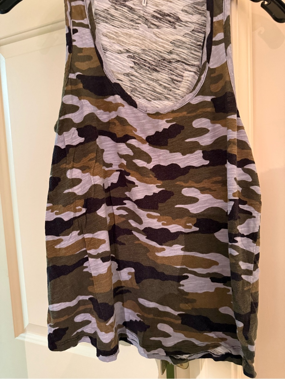 Splendid Camo Print Tank Top in Olive, Black, Gray